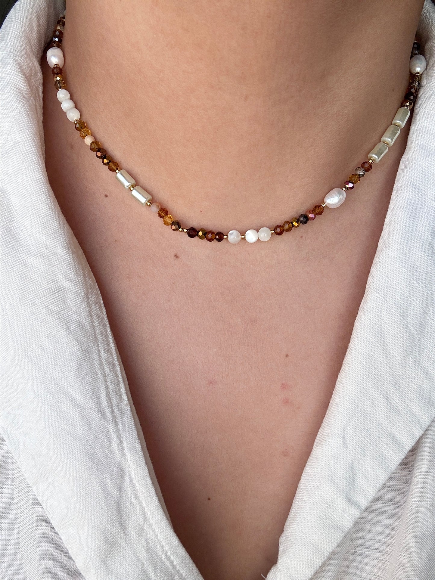 "Espresso" Mixed Beaded Choker