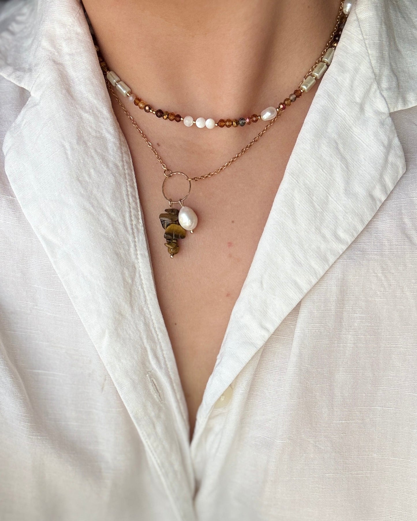 "Espresso" Mixed Beaded Choker