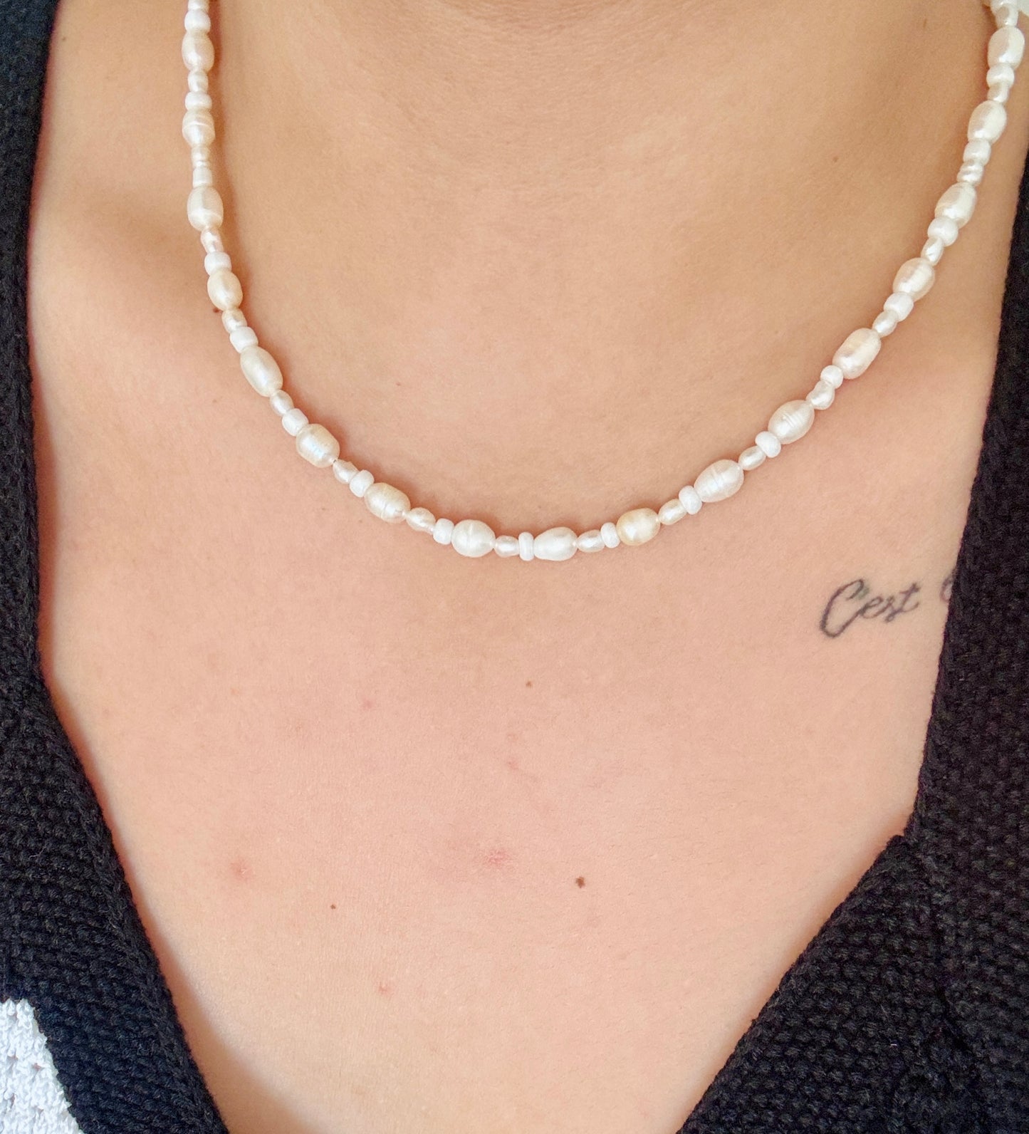 Shell and pearls necklace